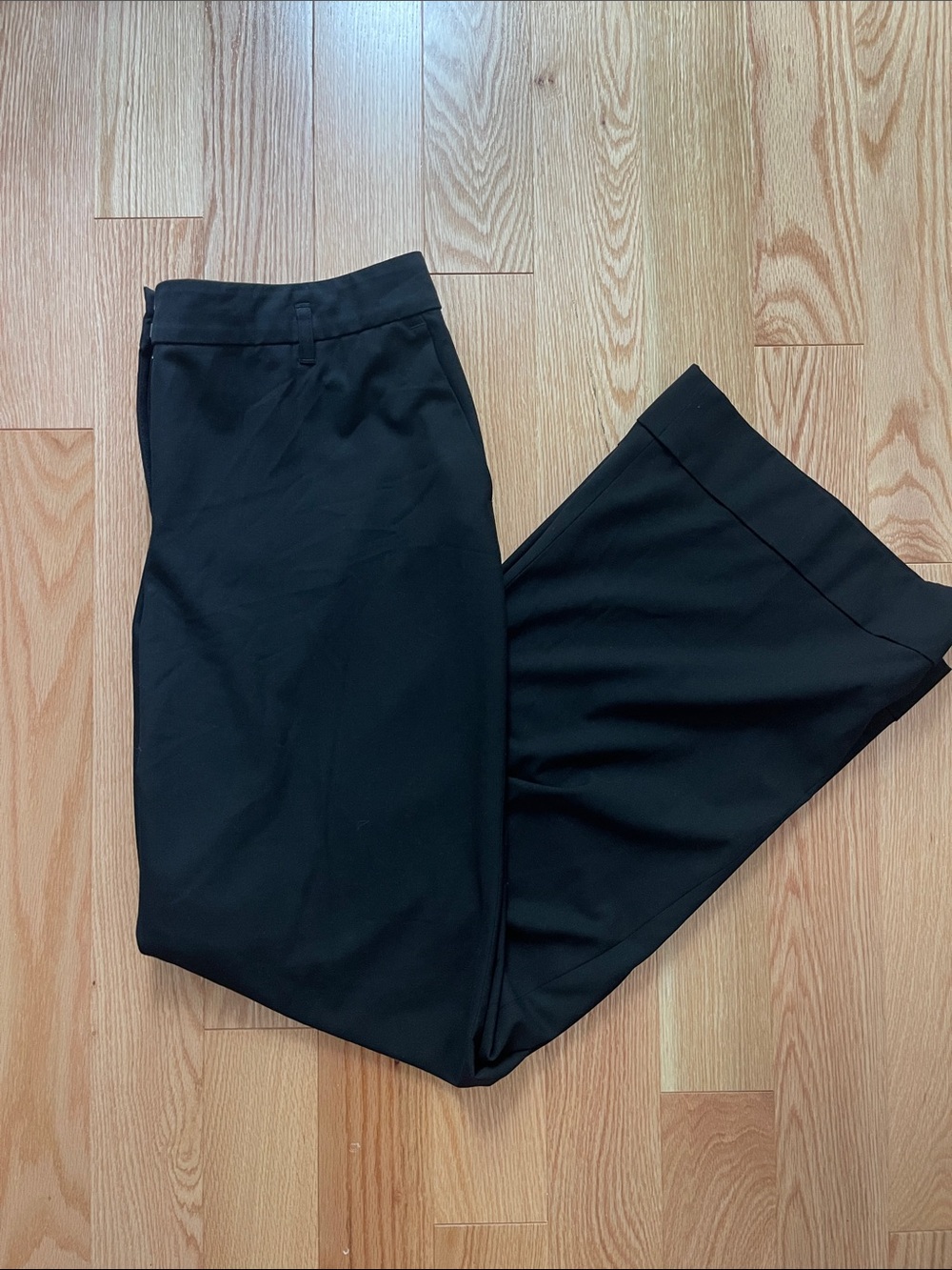 LOFT Julie Black Wide-Leg Trousers with Clean Front